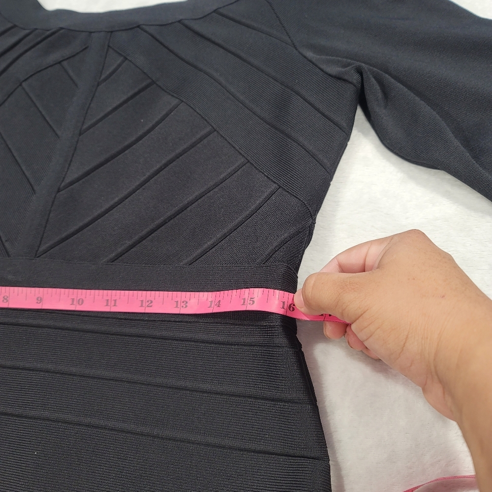 midi dress JS collections black fitted bodycon size 12. - Picture 8 of 15